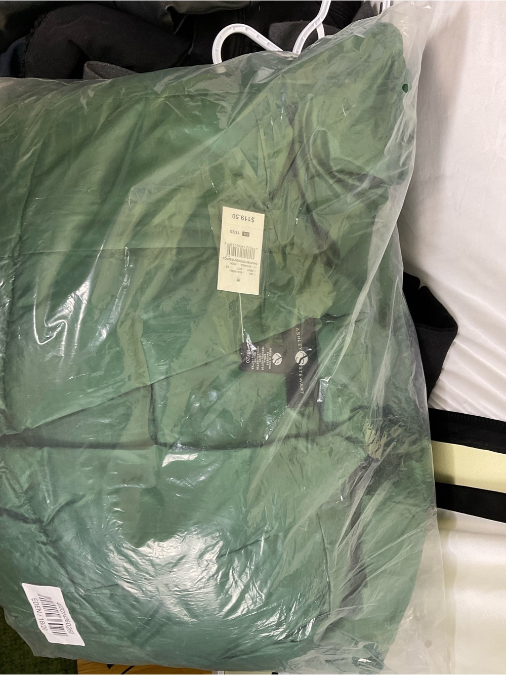 Ashley Stewart Emerald Green Asymmetrical Quilted Belted Puffer Coat - Picture 11 of 15